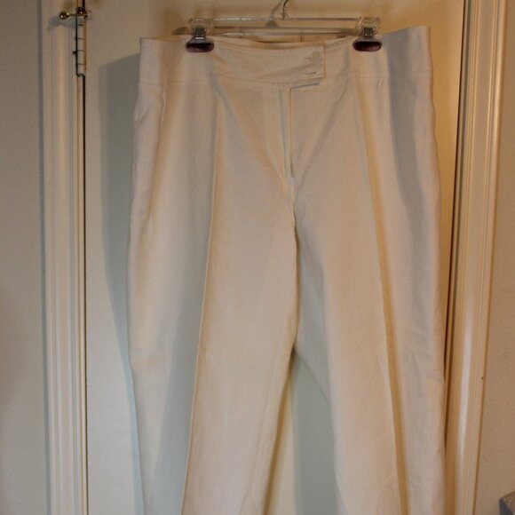 Gorgeous quality " ANNE KLEIN" OFF WHITE LINEN BLEND PANTS SZ 18W - Picture 1 of 9